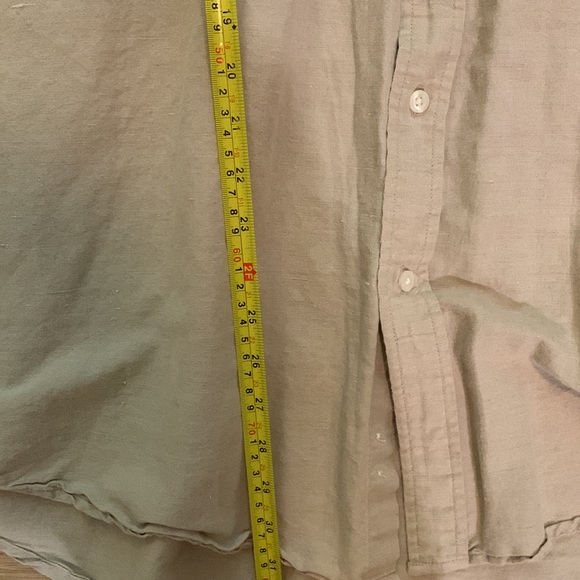 Gap Men’s Linen Cotton Blend Short Sleeve Collar Button Down Shirt - Picture 7 of 8